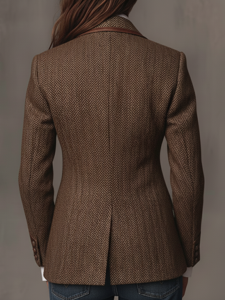 Clara | Damen Taillierter Strukturierter Tweed-Blazer
