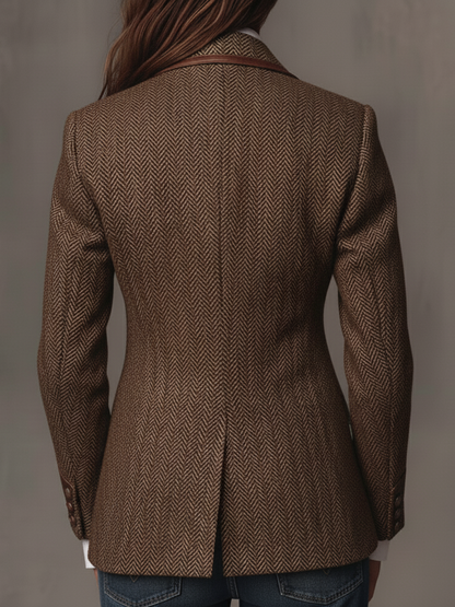 Clara | Damen Taillierter Strukturierter Tweed-Blazer