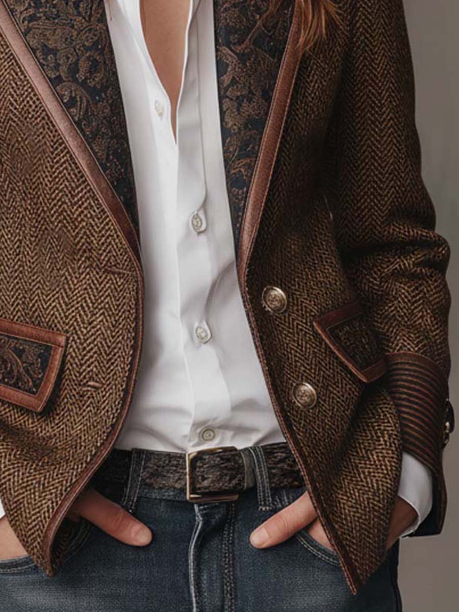 Clara | Damen Taillierter Strukturierter Tweed-Blazer