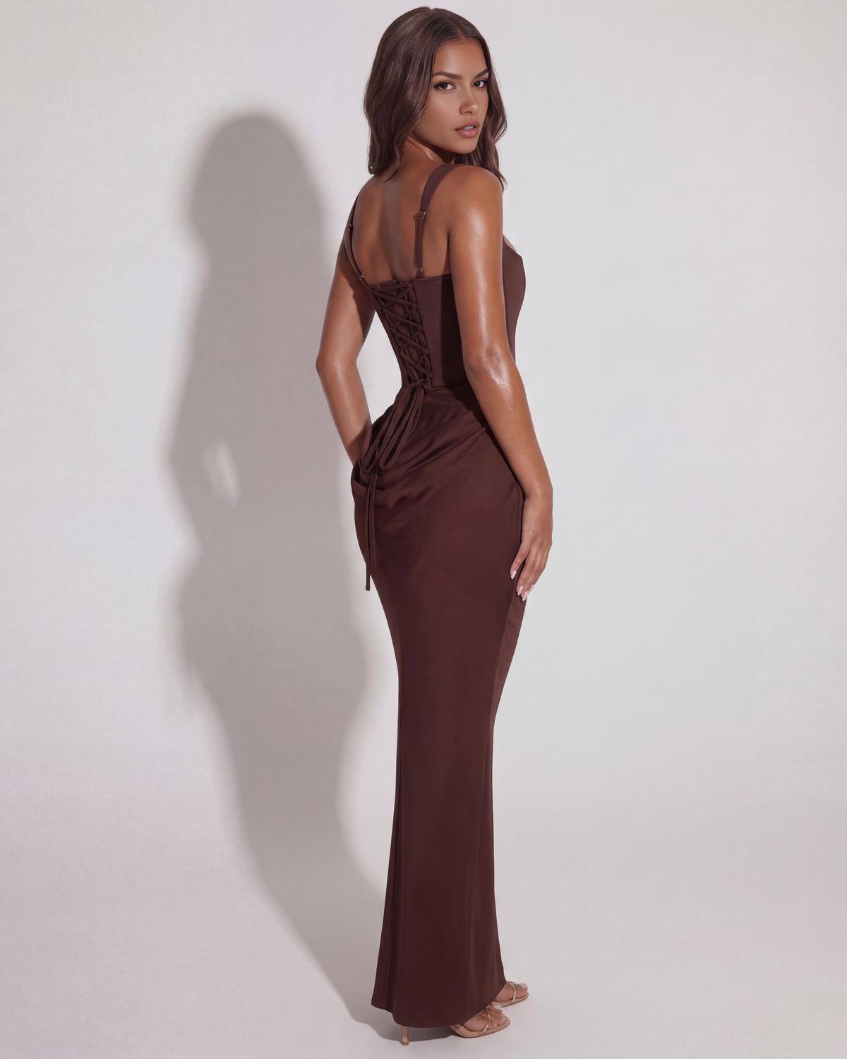 Claudia | Damen Eckigem Ausschnitt Drapiertes Abendkleid