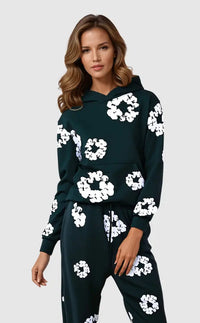 Cornelia | Damen Lässiger Blumenprint Hoodie