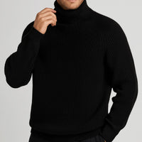 David | Herren Gerippter Warmer Rollkragenpullover