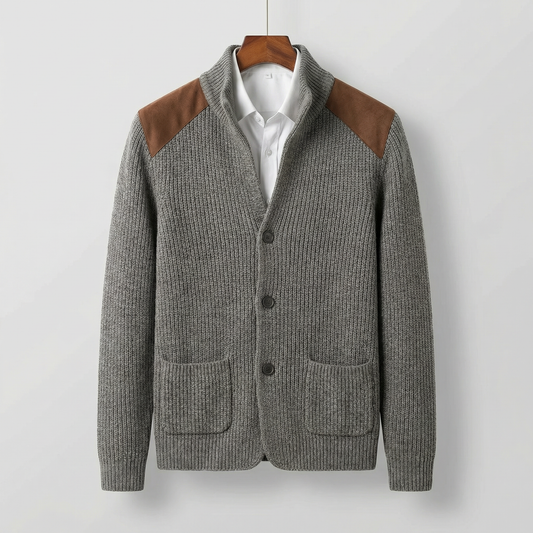 David | Herren Gestrickter Strickblazer mit Knopfleiste