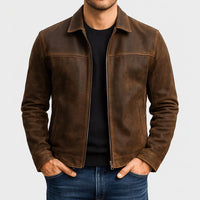 Dieter | Herren Klassische Reißverschluss Lederjacke