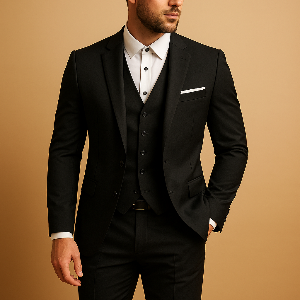 Herren Dreiteiliges Anzug Set | Gerade Schnittführung für formelle Anlässe
