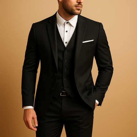Herren Dreiteiliges Anzug Set | Gerade Schnittführung für formelle Anlässe