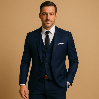 Herren Dreiteiliges Anzug Set | Gerade Schnittführung für formelle Anlässe