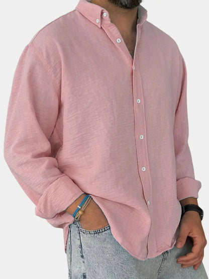 Herren Freizeit Button-Down Langarm Hemd