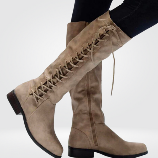 Odette | Damen Elegant Kniehohe Stiefel Mit Blockabsatz