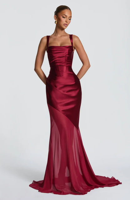 Tanja | Damen Tailliertes Schleppen Abendkleid mit Korsage