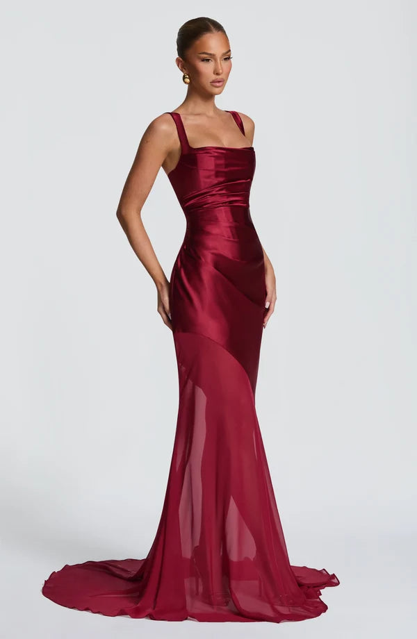 Tanja | Damen Tailliertes Schleppen Abendkleid mit Korsage