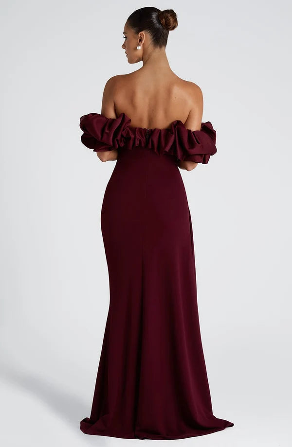 Nicole | Damen Schulterfreies Figurbetontes Abendkleid