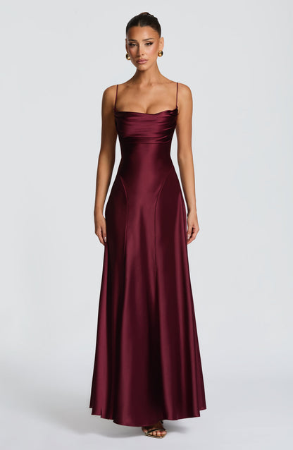 Emilia | Damen Glänzendes Rückenfreies Abendkleid