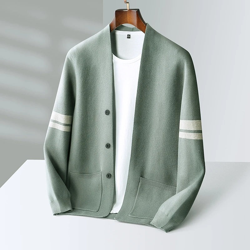 Tobias | Herren Taillierte Passform Strickjacke Pullover