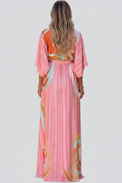 Federica | Damen Bedrucktes Sommerkleid mit Fledermausärmeln