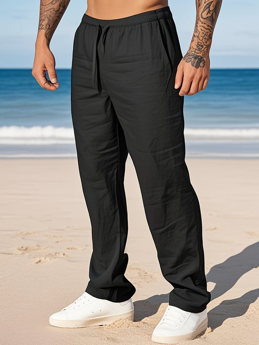 Herren Straight Fit Sommerhose mit Kordelzug