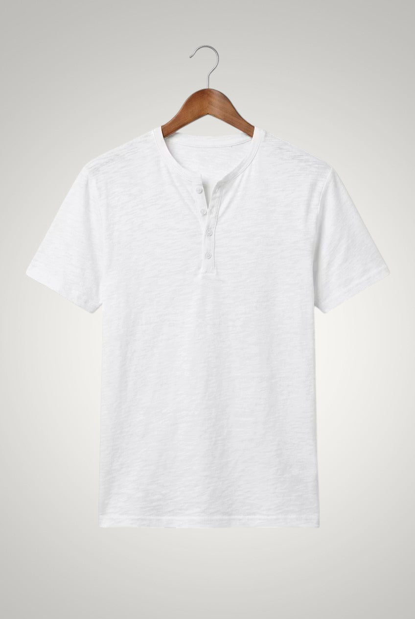 Frank | Herren Casual Kurzärmliges Henley Shirt