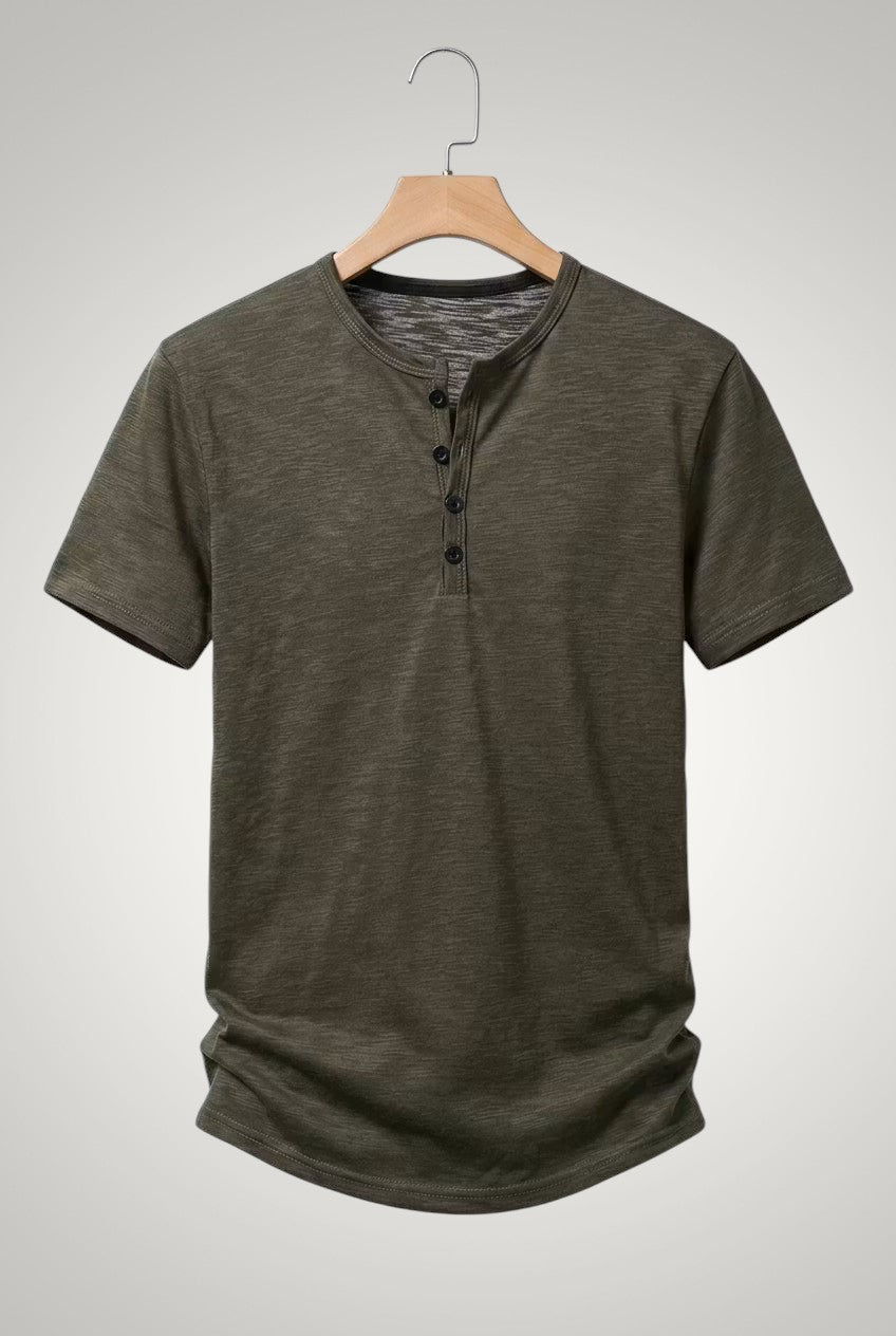 Frank | Herren Casual Kurzärmliges Henley Shirt