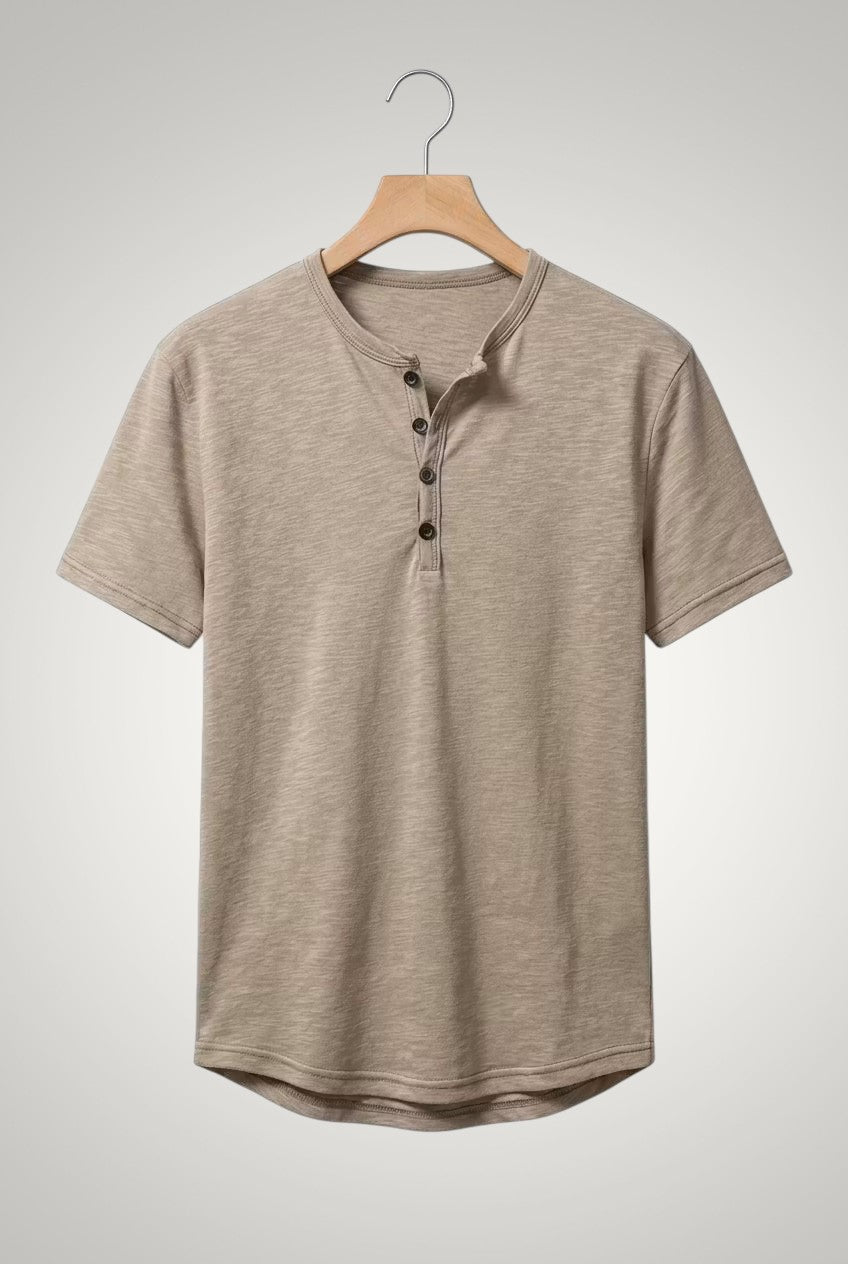 Frank | Herren Casual Kurzärmliges Henley Shirt