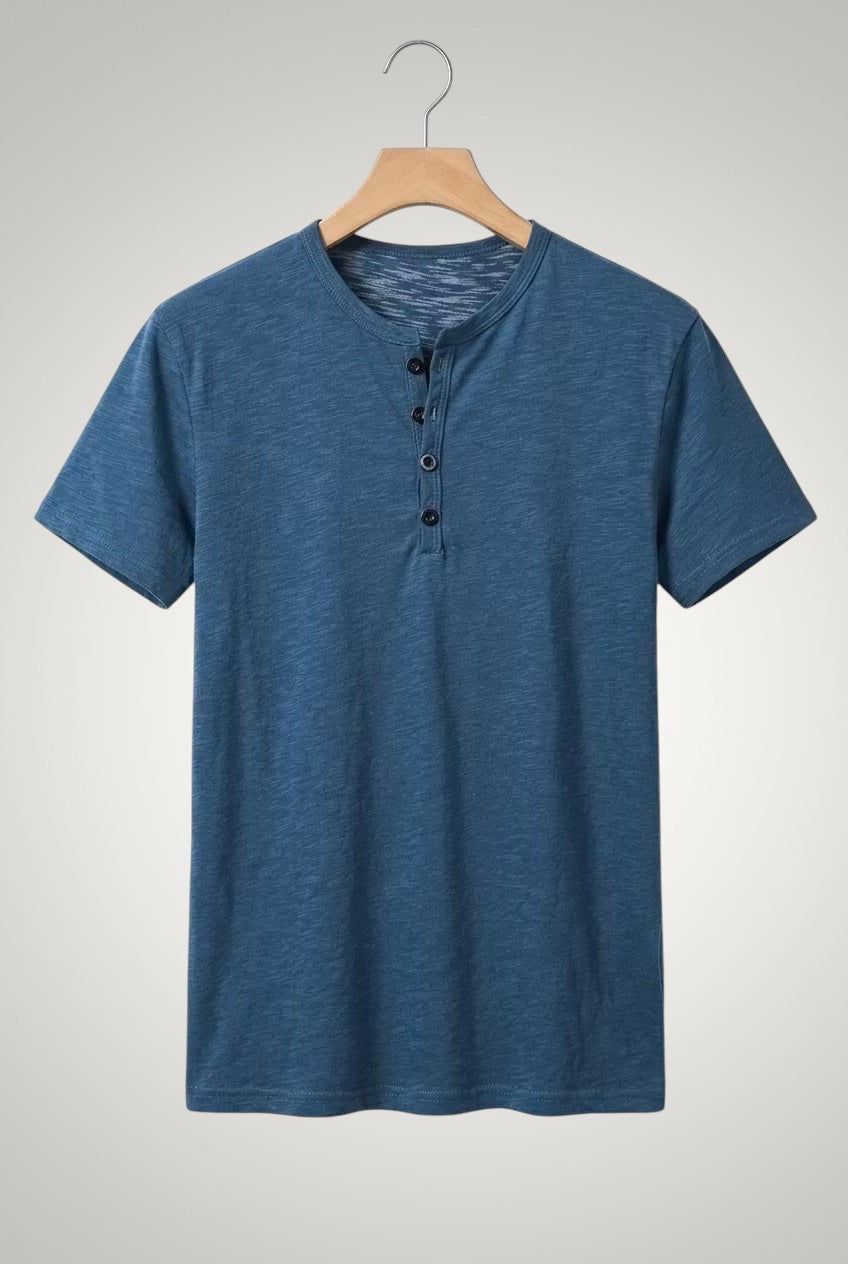Frank | Herren Casual Kurzärmliges Henley Shirt