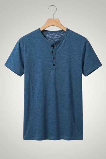 Frank | Herren Casual Kurzärmliges Henley Shirt