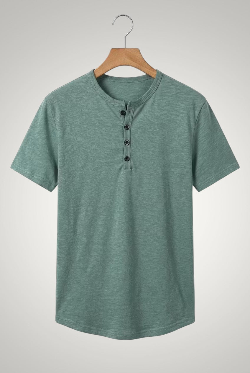 Frank | Herren Casual Kurzärmliges Henley Shirt