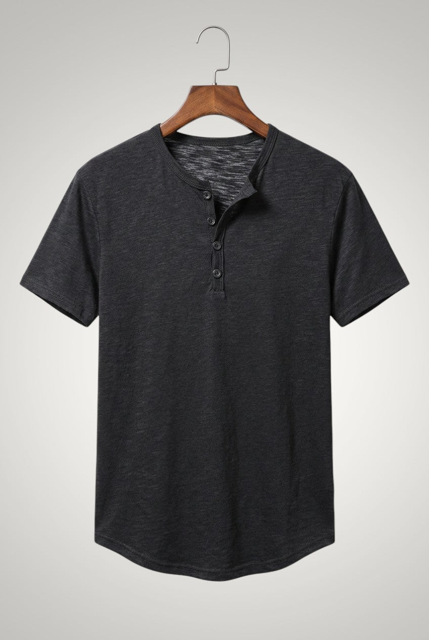 Frank | Herren Casual Kurzärmliges Henley Shirt