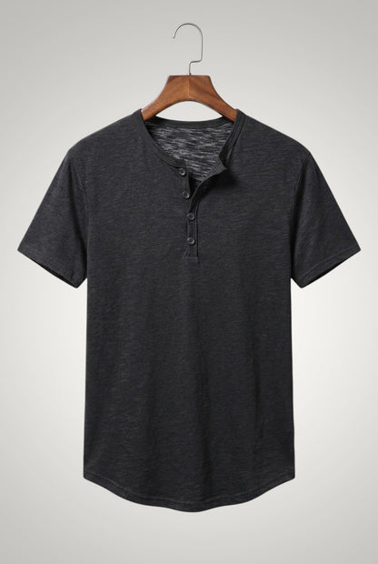 Frank | Herren Casual Kurzärmliges Henley Shirt