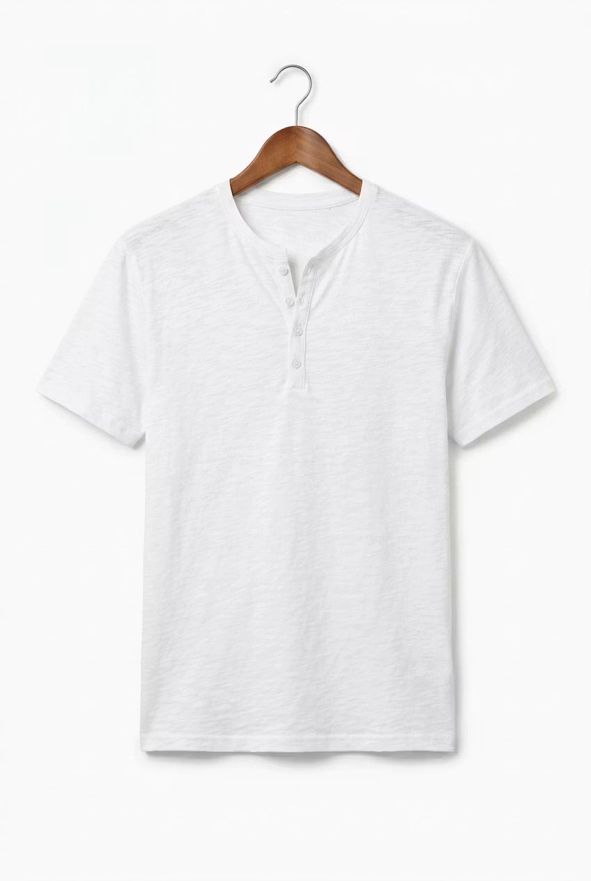 Frank | Herren Casual Kurzärmliges Henley Shirt