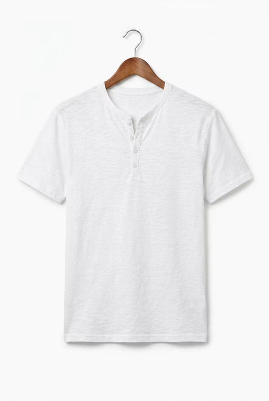 Frank | Herren Casual Kurzärmliges Henley Shirt