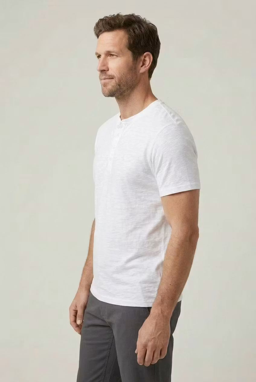 Frank | Herren Casual Kurzärmliges Henley Shirt