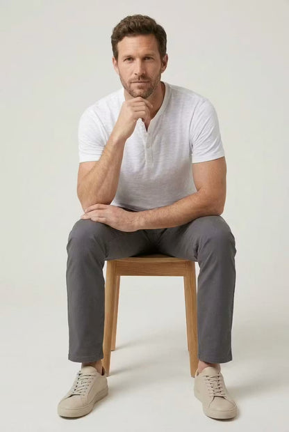 Frank | Herren Casual Kurzärmliges Henley Shirt