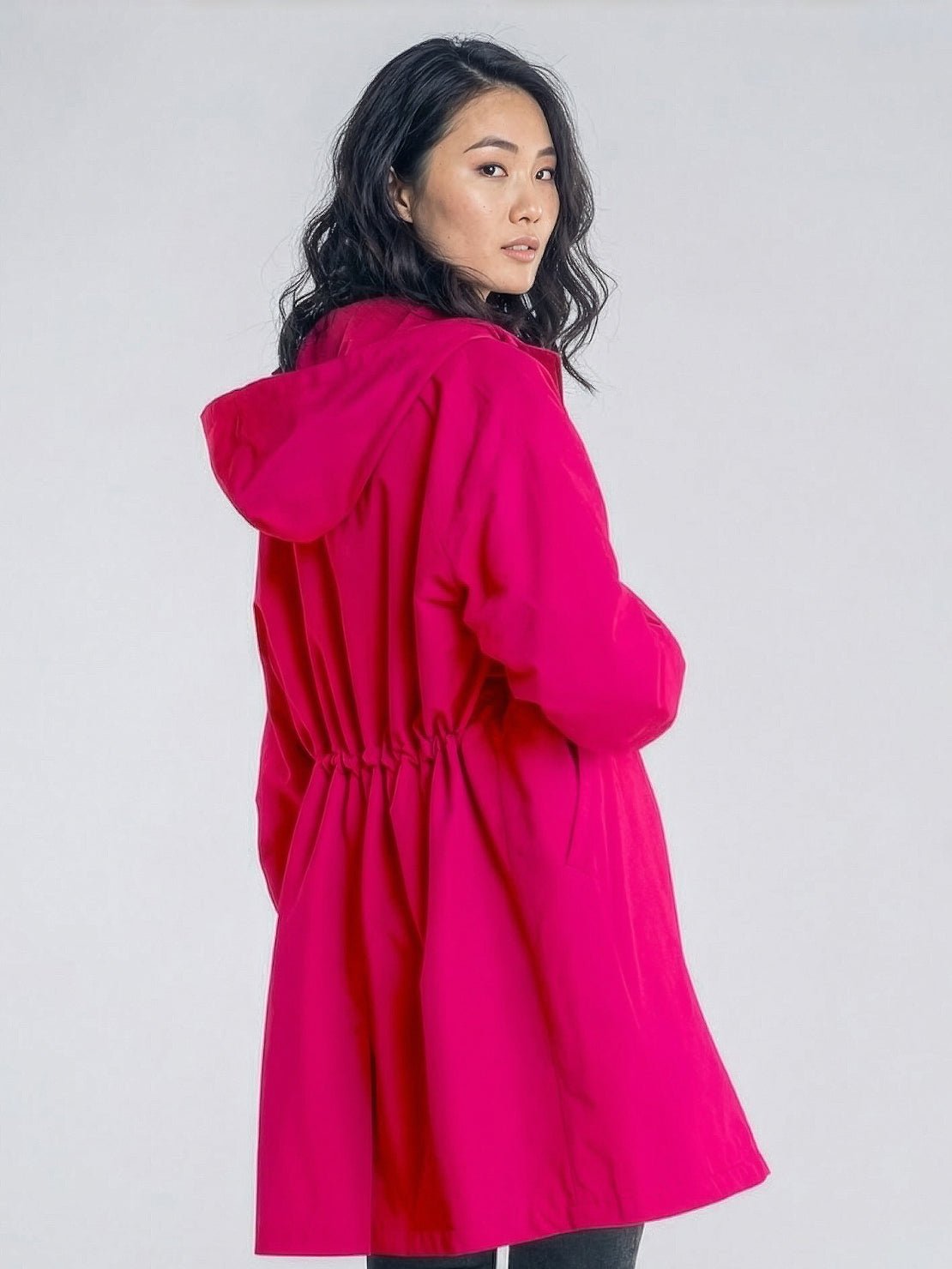 Franziska | Damen Funktionale Knopf-Regenjacke mit Kapuze