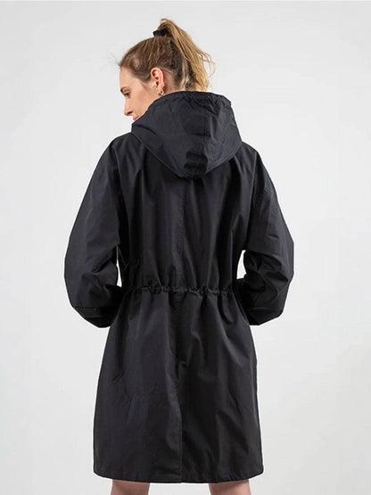 Franziska | Damen Funktionale Knopf-Regenjacke mit Kapuze