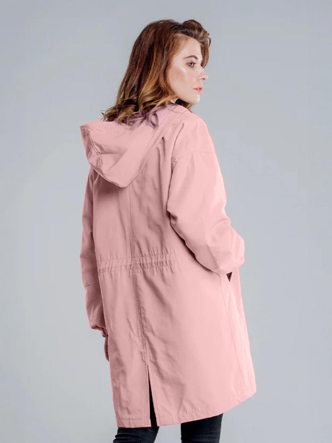Franziska | Damen Funktionale Knopf-Regenjacke mit Kapuze