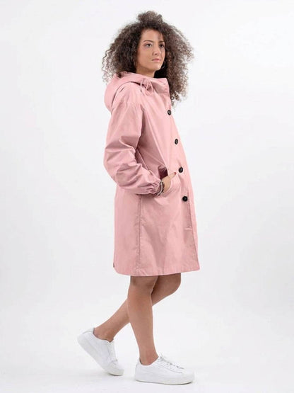 Franziska | Damen Funktionale Knopf-Regenjacke mit Kapuze