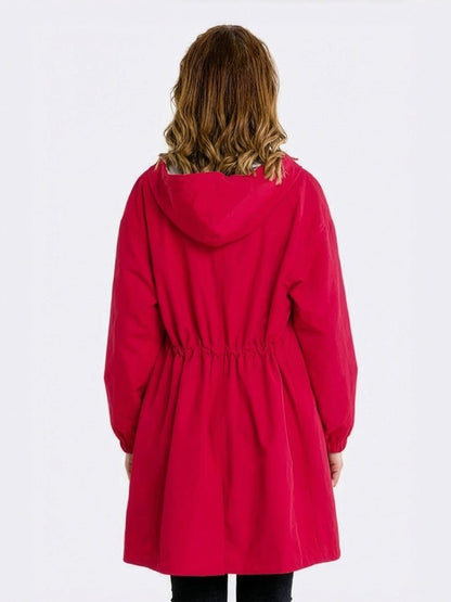 Franziska | Damen Funktionale Knopf-Regenjacke mit Kapuze
