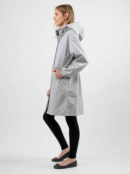 Franziska | Damen Funktionale Knopf-Regenjacke mit Kapuze
