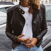 Helena | Damen Reißverschluss Leder Bikerjacke