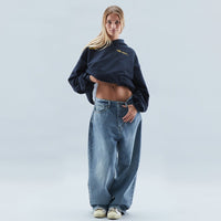 Petra | Damen Oversized Text Kapuzenpullover