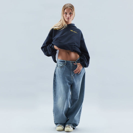 Petra | Damen Oversized Text Kapuzenpullover