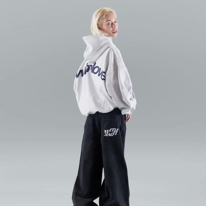 Petra | Damen Oversized Text Kapuzenpullover