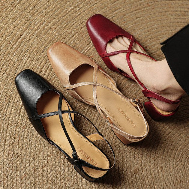 Jana | Damen Vintage Blockabsatz Pumps