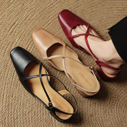 Jana | Damen Vintage Blockabsatz Pumps