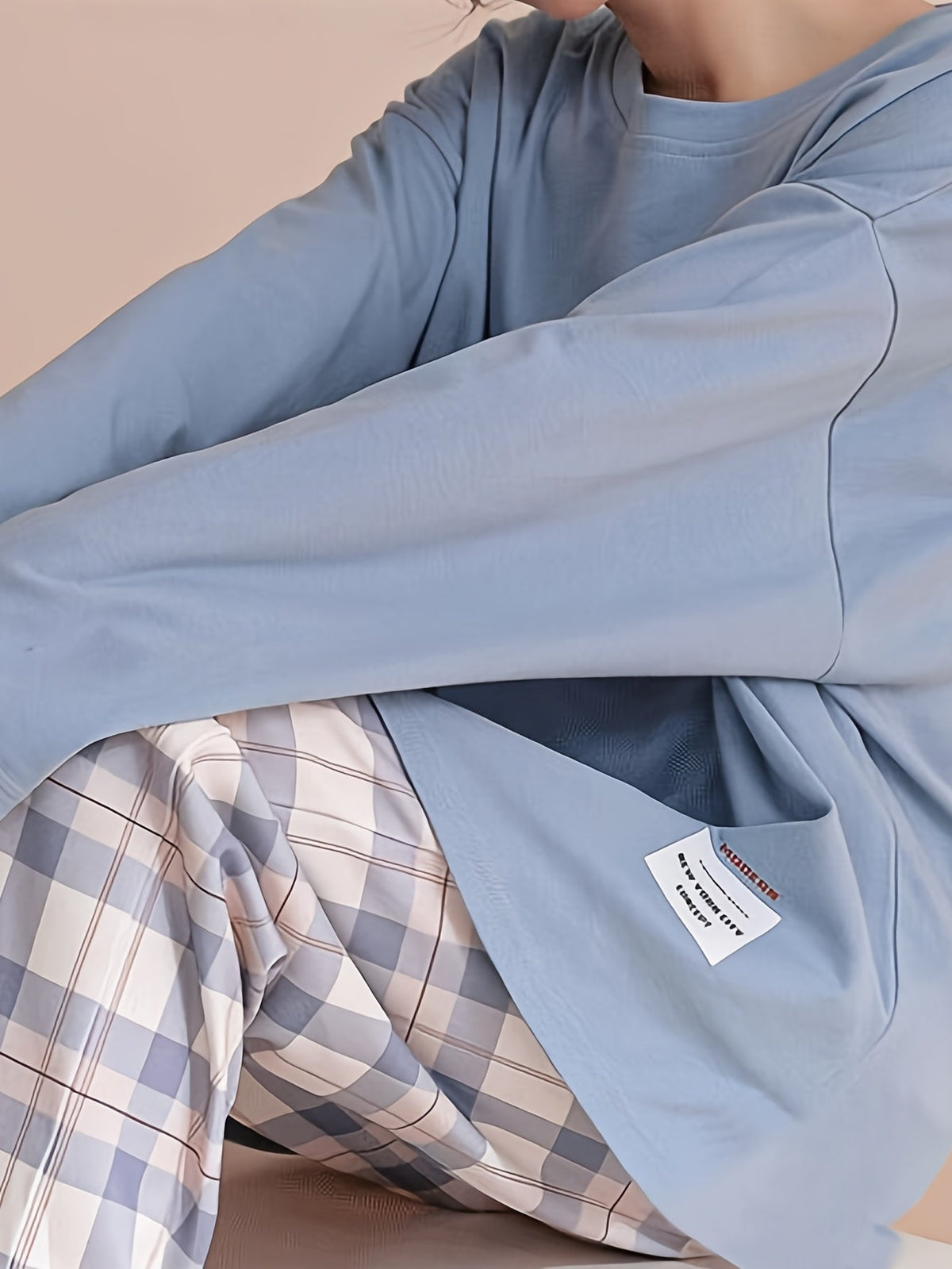 Jessica | Damen Lässiges Kariertes Pyjama-Set