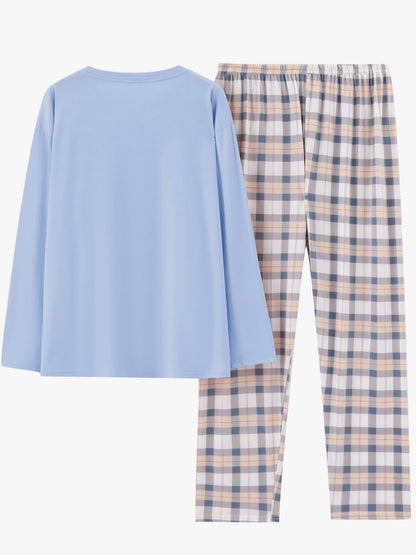 Jessica | Damen Lässiges Kariertes Pyjama-Set