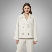 Johanna | Damen Eleganter Knöpfen Kurzer Mantel