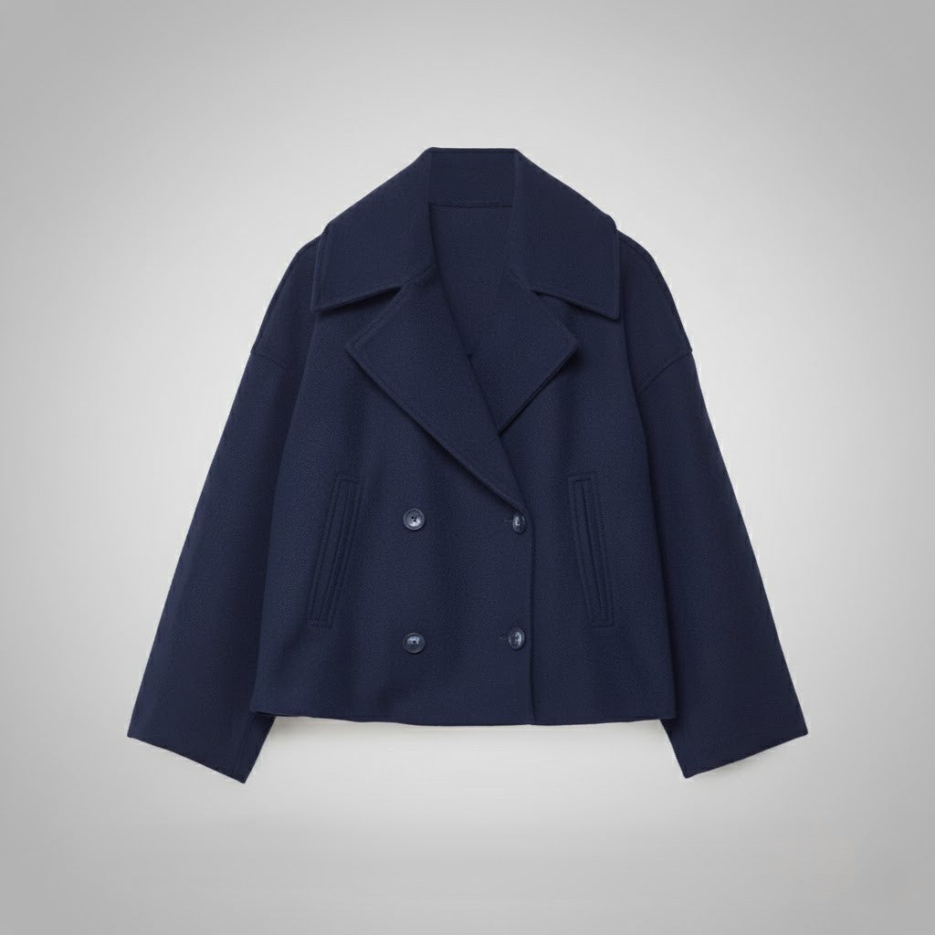 Johanna | Damen Eleganter Knöpfen Kurzer Mantel