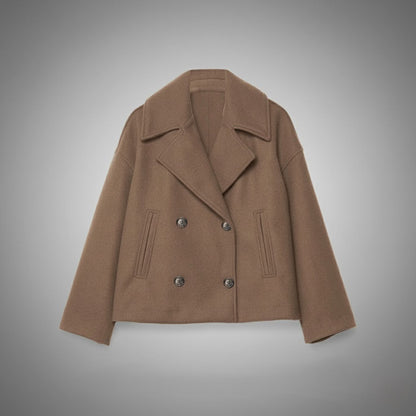 Johanna | Damen Eleganter Knöpfen Kurzer Mantel