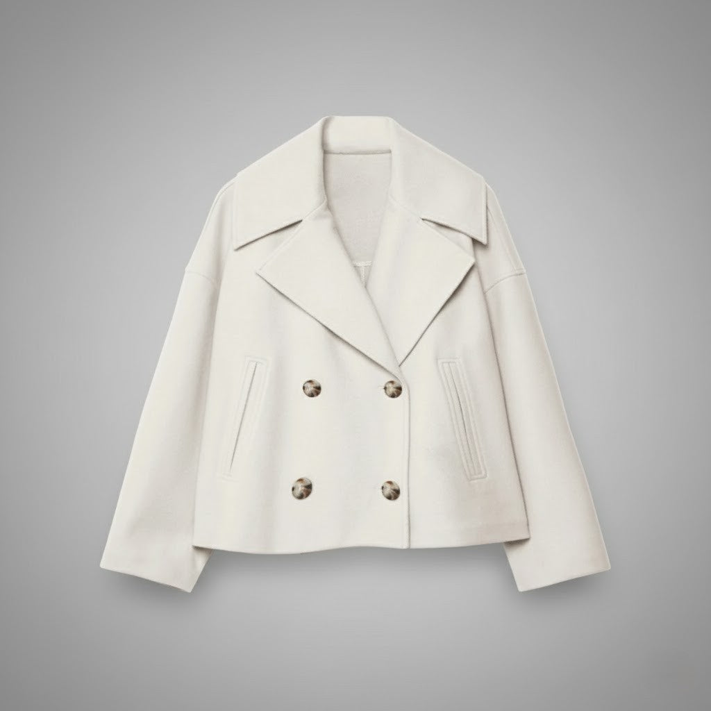 Johanna | Damen Eleganter Knöpfen Kurzer Mantel